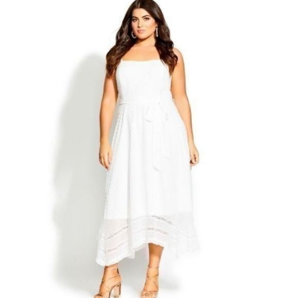CITY Chic Flirty Nature Dress - Ivory Size L plus size 20 new!!!